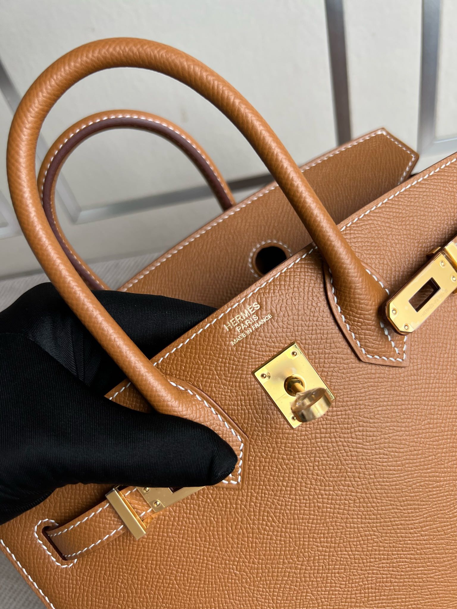 에르메스 버킨백25 골드브라운 금장 앱송